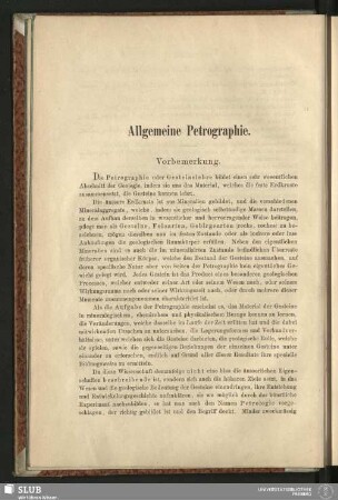 Allgemeine Petrographie