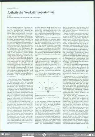 Ästhetische Werkstättengestaltung (2. Teil)
