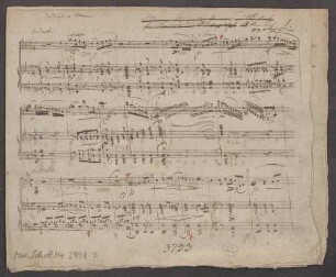 La Muette de Portici, cl, pf, AWV 16/23, Es-Dur, Excerpts, Arr - BSB Mus.Schott.Ha 3421-3 : [heading, score p. 1, crossed out:] Schlummer Lied aus der Stummen von Portici // [crossed out:] für Clarinette und P F. arrangiert [?] [leaved:] v Ch Rummel // op. 79 [?] pr Clar: et Piano