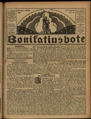 Erste Ausgabe vom Sonntag, den 03. Oktober 1926.