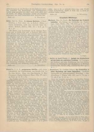 484-485 [Rezension] Duilhé de Saint Projet, F., Apologie des Christenthums auf dem Boden der empirischen Forschung