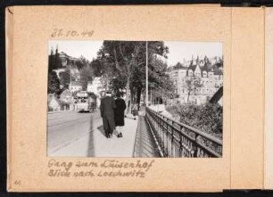 Fotoalbum des Malers Willy Irmscher : Albumseite 8 mit Blick vom Blauen Wunder zum Luisenhof