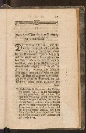 II. Von den Mitteln, zur Rettung der Ertrunkenen