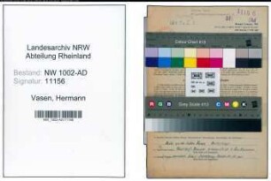 Entnazifizierung Hermann Vasen, geb. 07.10.1898 (Referent)