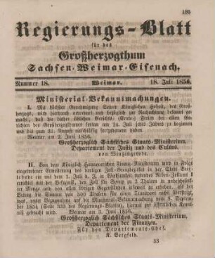 Nr. 18 : 18. Juli 1856