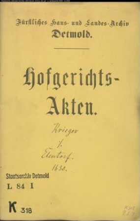 Krieger, Gerd zu Lemgo gegen Henrich Elentorf (Eilentorf) Kapitän - Schuldforderung