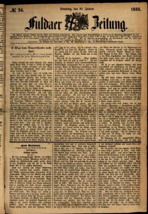 Ausgabe vom Dienstag, den 30. Januar 1883.