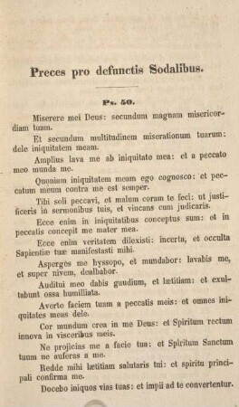 Preces pro defunctis sodalibus.