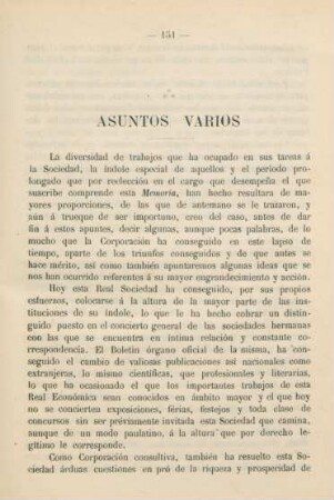 Asuntos varios