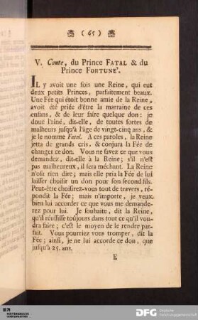V. Conte, du Prince Fatal & du Prince Fortune