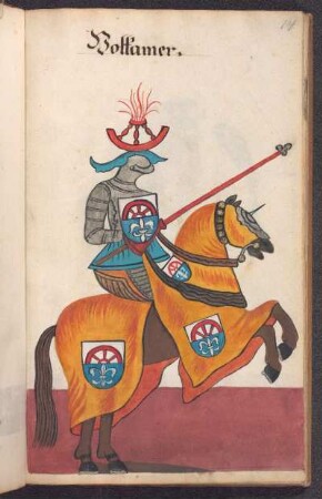 Turnierreiter mit Wappen Volckamer