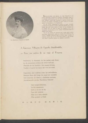 A Esperanza Villagrán de Ciganda, despidiéndola, en París, con motivo de un viaje al Uruguay