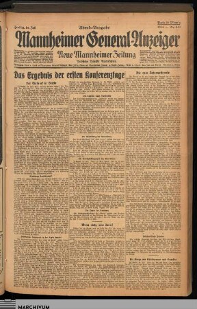 Mannheimer General-Anzeiger : badische neueste Nachrichten, Abend-Ausgabe