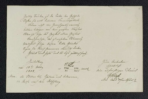 Georg Kloß. – Heidelberg, 18.03.1808