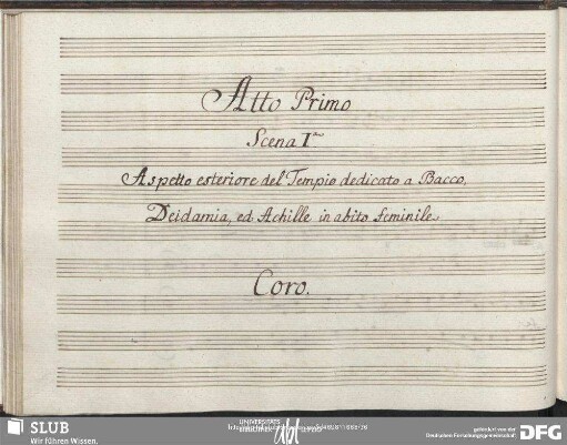 Scena 1: Coro: Ah di tue lodi al suono