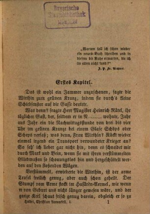 Erzählende Schriften, 13. Christian Lammfell ; 1
