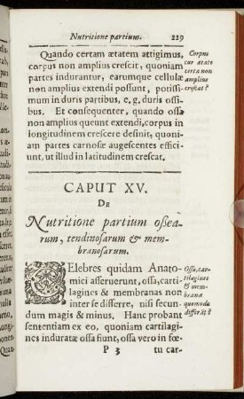 Caput XV. De Nutritione partium oßearum, tendinosarum & membranosarum.