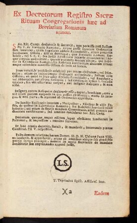 Ex Decretorum Registro Sacræ...-Absolutiones et Benedictiones...