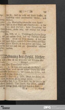 II. Ordnung des Heyls, kürtzer.