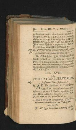 Tit. XVIII. De Stipulatione Servorum.