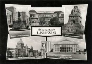 Messestadt Leipzig: Roßplatz mit Mägdebrunnen, Hauptbahnhof, Völkerschlachtdenkmal, Georgi-Dimitroff-Museum, Opernhaus am Karl-Marx-Platz