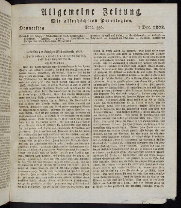 1341-1400, Nr. 336-350: 1.-15. Dezember 1808