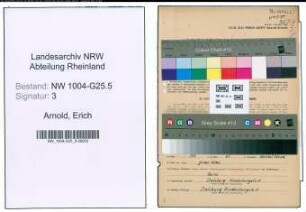 Entnazifizierung Erich Arnold , geb. 03.02.1908 (Plaettermeister)
