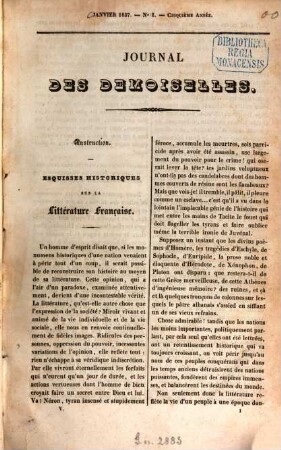 Journal des demoiselles. 5. 1837