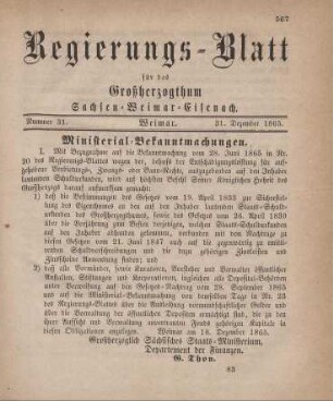 Nr. 31 : 31. Dezember 1865
