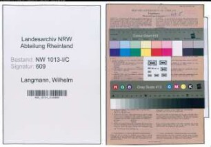 Entnazifizierung Wilhelm Langmann , geb. 06.07.1891 (Schreiner)