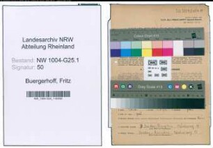 Entnazifizierung Fritz Buergerhoff , geb. 18.10.1885 (Lagerarbeiter)