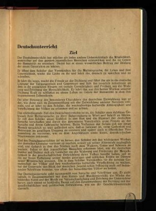 Deutschunterricht: Ziel