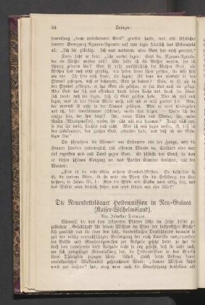 Die Neuendettelsauer Heidenmission in Neu-Guinea (Kaiser-Wilhelmsland)