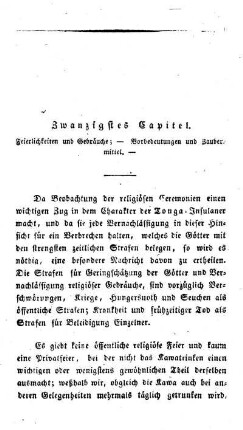 Zwanzigstes Capitel - Feierlichkeiten und Gebräuche. - Vorbedeutungen und Zaubermittel.