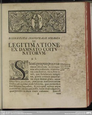 Dissertatio Inauguralis Iuridica De Legitimatione Ex Damnato Coitu Natorum