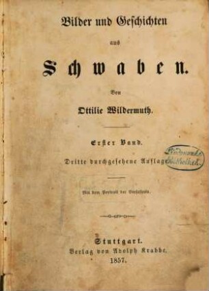 Bilder und Geschichten aus Schwaben, 1