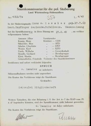 Rassler, Kuno von