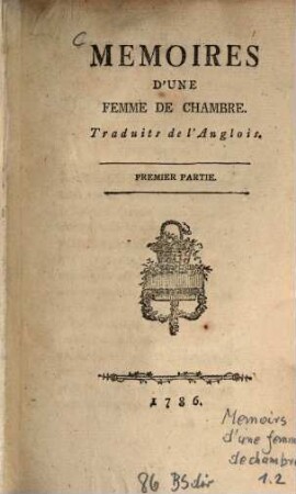 Mémoires D'Une Femme De Chambre, 1