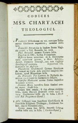 Codices MSS. Chartacei Theologici.