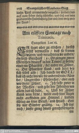 Am eilfften Sontage nach Trinitatis