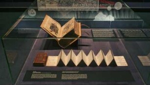 SLUB, Ausstellung "Wie Luthers Worte fliegen lernten" : Vitrine "Autographensammler"