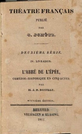 L' abbé de l'Épée : comedie - historique en cinq actes