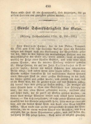 Große Scharfsichtigkeit der Geier