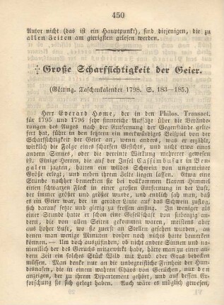 Große Scharfsichtigkeit der Geier