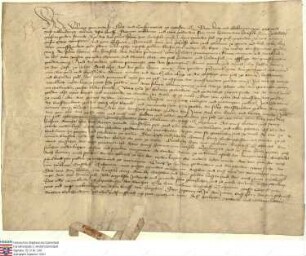 Bischof Walram von Mörs (Moirse), erwählter und konfirmierter Bischof zu Münster (Monster), nimmt Henne von Hatzfeld (Haiczfelt) Herrn zu Wildenbe...
