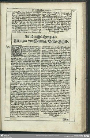 Friederichs Gonzagä, Herzogen von Mantua, Leibs-Schild