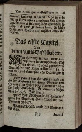 Das eilfte Capitel. Von denen Amts-Befehlhabern.