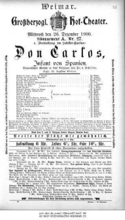 Don Carlos, Infant von Spanien