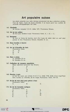 Art populaire suisse (Nr. 161-259h)