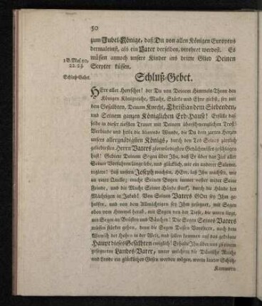 Schluß-Gebet.